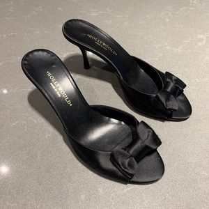 Hollywould Black Satin  Heels - Sz 38.5 (US 8.5)